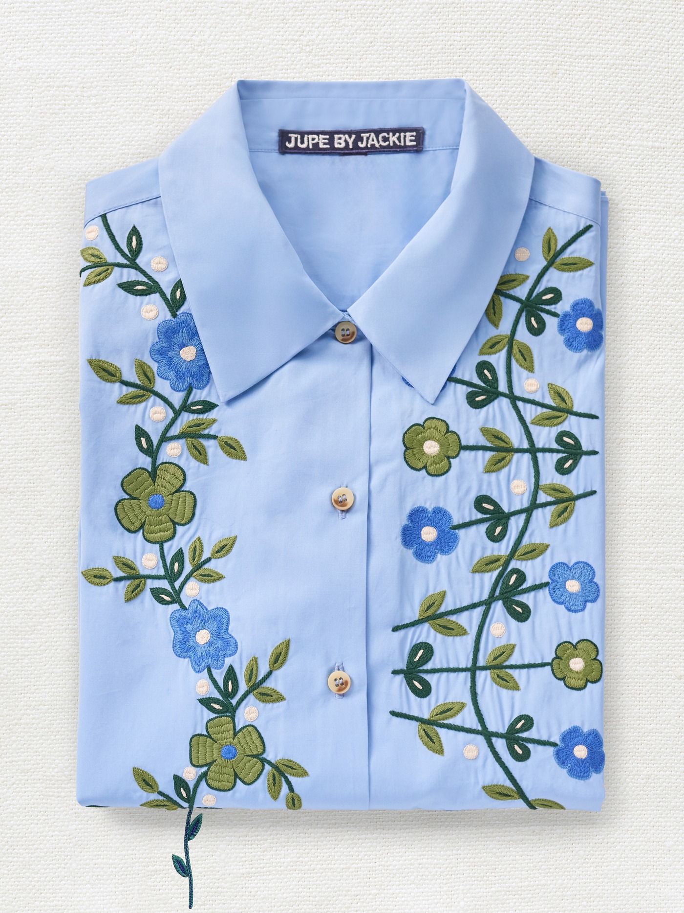 Jupe by Jackie 刺繍 シャツ ジャケット インディゴ レディース Jupe 