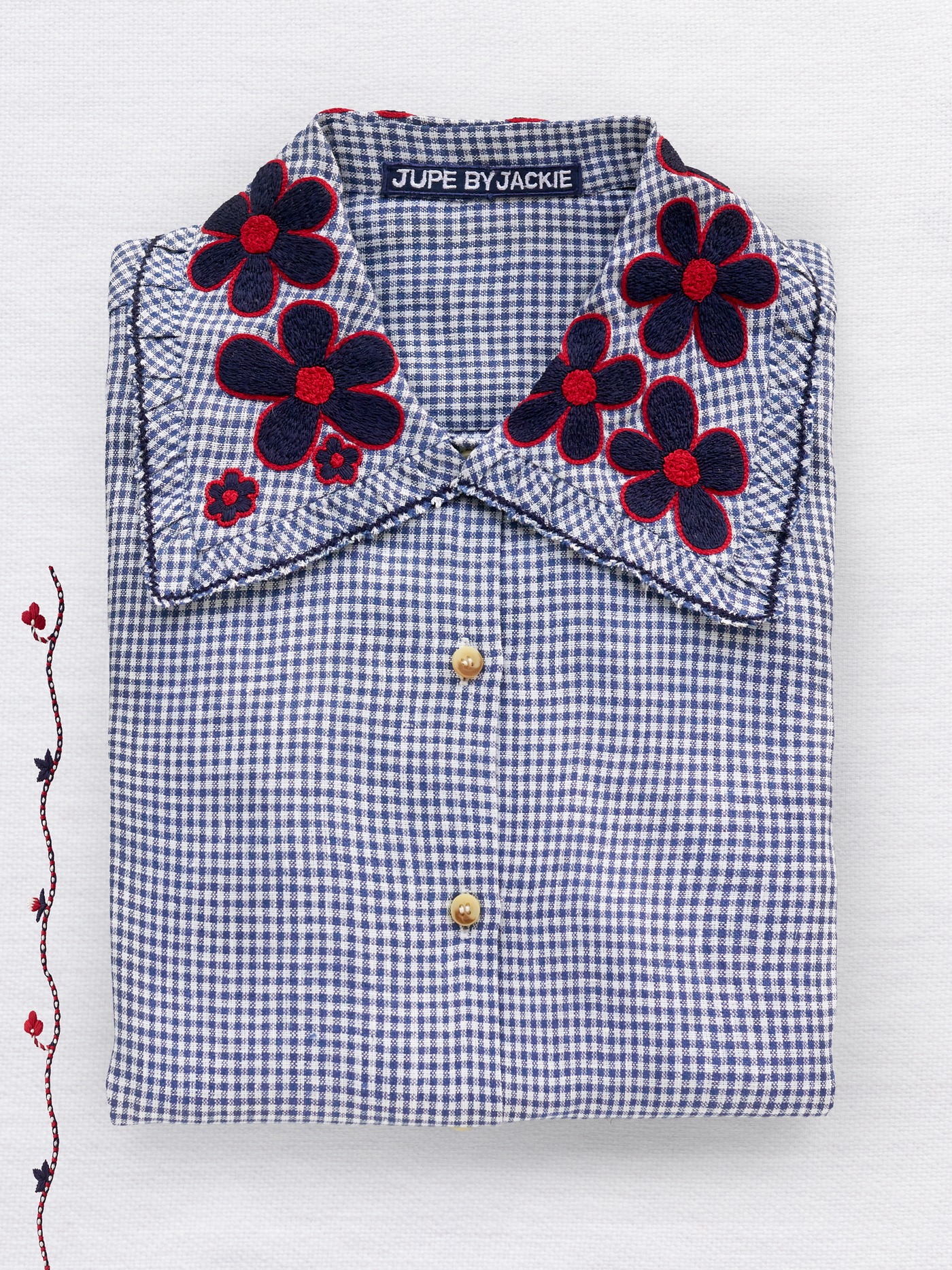 Jupe by Jackie 刺繍 シャツ ジャケット インディゴ レディース Jupe 