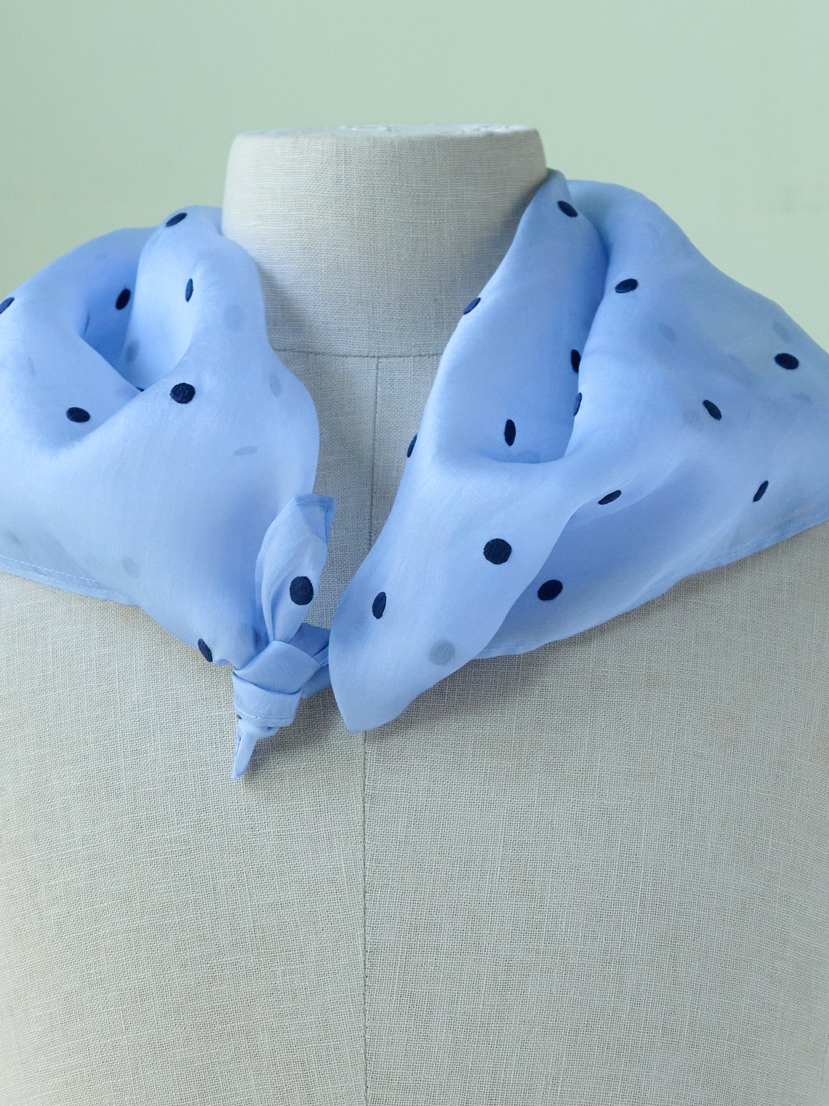 Navy dots on blue